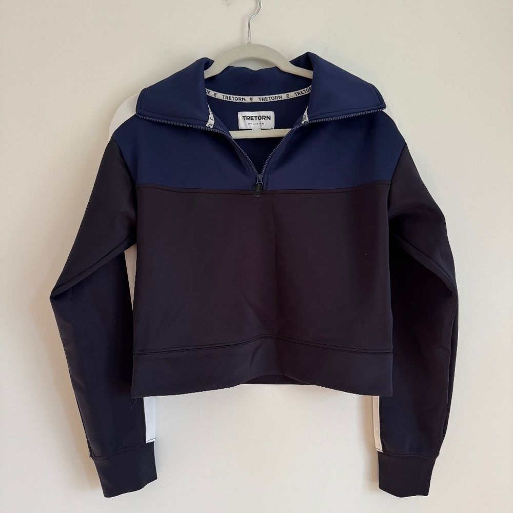 Tretorn Sweden Color Block Logo Quarter Zip Pullover Sweatshirt | Size XS
